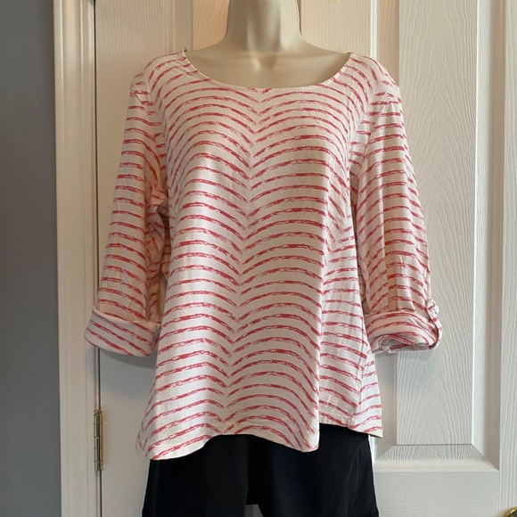 BUY 2 ITEMS & GET 1 FREE: Chico’s Cotton 3/4 Sleeve Top Sz 12 - Picture 2 of 7